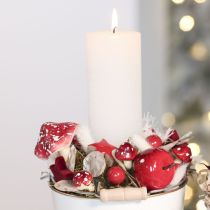 tételeket Díszgomba piros műlégygalóca dróton 5,5/8cm 12 db