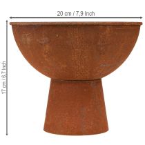 tételeket Dekoratív tál lábbal, kehelytál, rozsdaszínű fém, Ø20,5cm, 2 darab