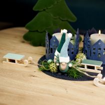 tételeket Dekoratív szánkó fa függesztéséhez mentazöld fehér 9,5cm 6db