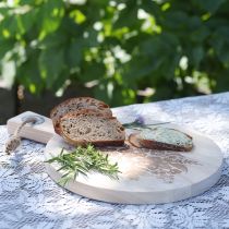 tételeket Dekoratív vágódeszka, kerek mangófa tálalódeszka, Ø26cm