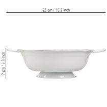 tételeket Dekoratív fémtál fehér és fekete vintage stílusban, Ø20,5 cm, 3 darab