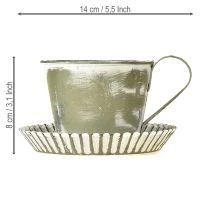 tételeket Díszpohár fémből, fehérre meszelt antik Ø9cm M8cm 2db