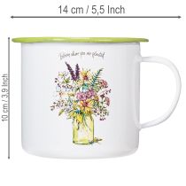 tételeket Dekoratív bögre/kaspó, zománcozott, Ø11.5cm M10cm