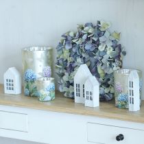 tételeket Dekoratív üveglámpás virágmintával, stílusos otthoni kiegészítőkhöz, 8 cm, 4 darab.