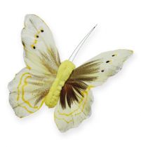 tételeket Dísz pillangó drótra sárga 8cm 12db