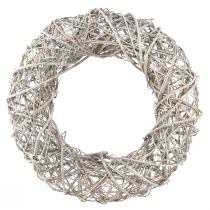 tételeket Dekoratív koszorú fa dekoráció rattan natúr fehér Ø40cm H9,5cm