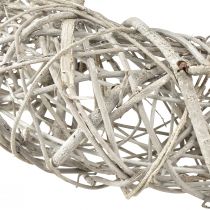 tételeket Dekoratív koszorú fa dekoráció rattan natúr fehér Ø40cm H9,5cm