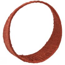 tételeket Dekoratív juta gyűrű széles hurok sárga okkerbarna Ø30cm 3db