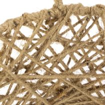 tételeket Dekoratív juta gyűrűk, natúr stílus, függő dekoráció, bohém stílus, Ø38cm, 2 darab, fém gyűrűk, fali dekoráció, ablakdísz