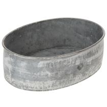 tételeket Dekoratív fémtál, ovális, szürke, H22,5/19,5/16cm, 3 db-os szett