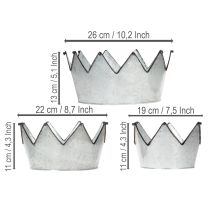 tételeket Dekoratív fémtál korona Ø26,5/22,5/19cm 3 db-os szett
