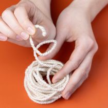 tételeket Fehér gyapjúzsinór arany szállal, 5m x 5mm dróttal, díszítéshez és kézműveskedéshez