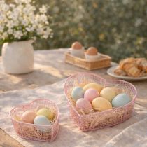 tételeket Drótkosarak, szív alakú, dekorációnak és rendszerezésnek, 20 cm, 4 db-os készlet