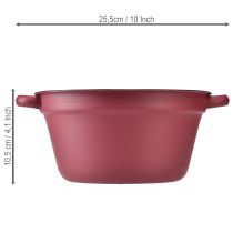 tételeket Fémvödör fogantyúkkal, díszes dézsa ültetéshez, piros, Ø20.5cm, M10.5cm