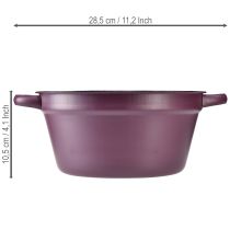 tételeket Vödör fülekkel, fém virágtartó, lila, Ø22.5cm, M10.5cm