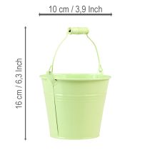 tételeket Vödör füllel, virágtartó, pasztell fém, Ø10cm M8cm, 10 darab