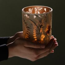 tételeket Elegáns virágmotívumos gyertyatartó harmonikus szobakialakításhoz, 12,5 cm, 2 darab