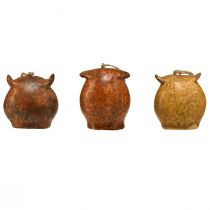 tételeket Imádnivaló bagoly medálok - rusztikus barna tónusok, 5,6 cm - Tökéletes dekoráció őszre és karácsonyra - 3 darabos csomag