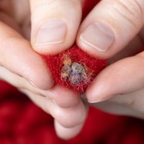tételeket Mirabell gyapjúzsinór jutával, piros, 25m