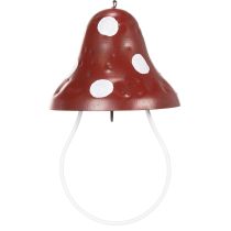tételeket Fém etetőállomás, légyölő galóca mintával, függő, piros és fehér, 25,5 cm