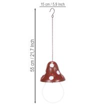 tételeket Fém etetőállomás, légyölő galóca mintával, függő, piros és fehér, 25,5 cm
