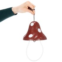 tételeket Fém etetőállomás, légyölő galóca mintával, függő, piros és fehér, 25,5 cm