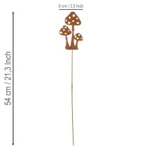 tételeket Kerti karó, viharvert acél, légyölő galóca díszkaró, 15 cm, 6 darab
