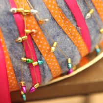 tételeket Ajándék szalag pöttyös díszszalag narancssárga 10mm 25m