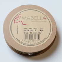 tételeket Ajándékszalag olajág elegáns ágakkal és olajbogyókkal 1,5 cm 15 m