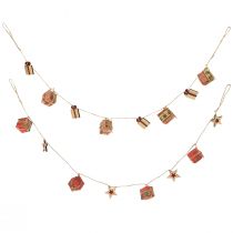 tételeket Garland karácsonyi ajándékok és csillagok Red Natural Green 100cm 2db