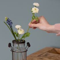 tételeket Üvegpalack fémkosárban, ideális dekoráció a nappaliban, 20 cm