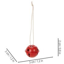 tételeket Harang alakú díszes medálok csillag motívummal, 3 cm, 9 darab
