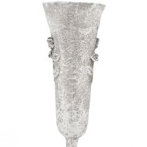 tételeket Szürke sírváza rózsa motívummal, 26 cm magas, 2 darab