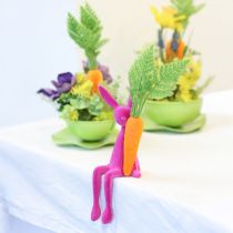 tételeket Húsvéti Nyuszi Polcra Ülők, Színesen Bolyhosított, 28cm, 4 Darab