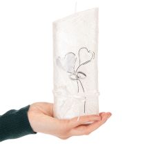 tételeket Esküvői gyertya, ezüst esküvői gyertya, fehér gyertya 210/85mm