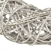 tételeket Fa koszorú dekoratív koszorú rattan natúr fehér Ø30cm H9,5cm