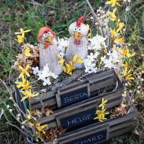 tételeket Kerámia díszcsirkék Húsvéti kakas és tyúk H20/22cm 2 db