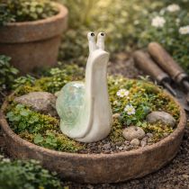 tételeket Kerámia dekoratív csigafigura stílusos lakókörnyezetbe és elbűvölő asztaldíszekbe, 16 cm