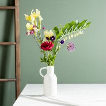 tételeket Fehér kerámia váza száraz dekorációhoz, váza füllel, Ø9cm, M21cm