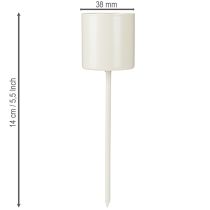 tételeket Mécsestartó vastag, kúpos gyertyákhoz, fém, bézs, 3,8 x 14 cm, 4 darab