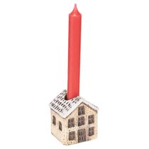 tételeket Kerámia gyertyatartó, díszes házikó hóval asztaldísznek, 7cm, 2 darab