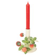 tételeket Fém gyertyatartó eperdíszítéssel, nyári krémszínű, M13cm