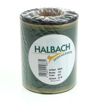 tételeket Elegáns sötétzöld moaré koszorú szalag, 125 mm arany gyöngy szegéllyel, gyászszalag, esküvői dekoráció, masni szalag