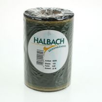 tételeket Moiré koszorú szalag, 150 mm, sötétzöld, arany gyöngy szegéllyel, taft szövés, 25 m-es tekercs dekorációhoz és designhoz