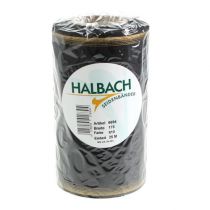 tételeket Elegáns moaré koszorúszalag, 175 mm, fekete, gyöngyház szegéllyel és taft szövéssel, díszszalag temetési virágkötészethez, masniszalag, 25 m