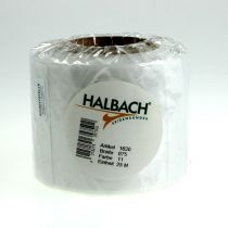 tételeket Fehér koszorúszalag, kiváló minőségű, 75mm x 25m - dekoratív szalag virágkötészethez és temetési szertartásokhoz, ideális nyomtatáshoz.