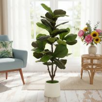 tételeket Mesterséges fikusz (Ficus lyrata) 120 cm-es dísznövény nappaliba