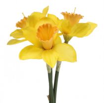 Mesterséges nárcisz selyemvirág sárga nárcisz 40cm 3db