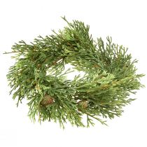 tételeket Kis műfenyő koszorú, zöld, tobozokkal, Ø24cm, karácsony