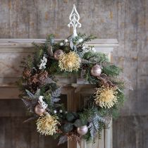 tételeket Művirág csokor Műpáfrány fehér 72cm Barna 3 db